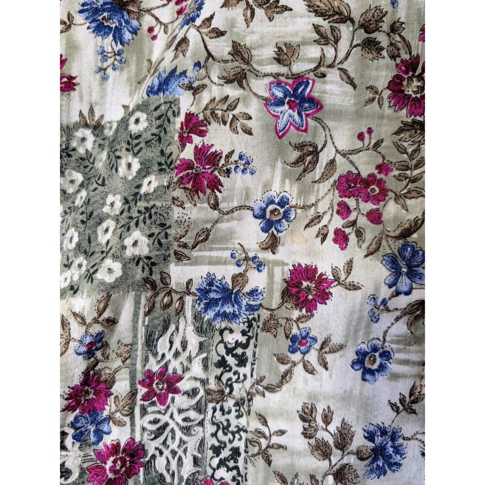 Vintage Tapestry Floral Button Shirt Cottagecore Romantic Blouse Large - Picture 8 of 8